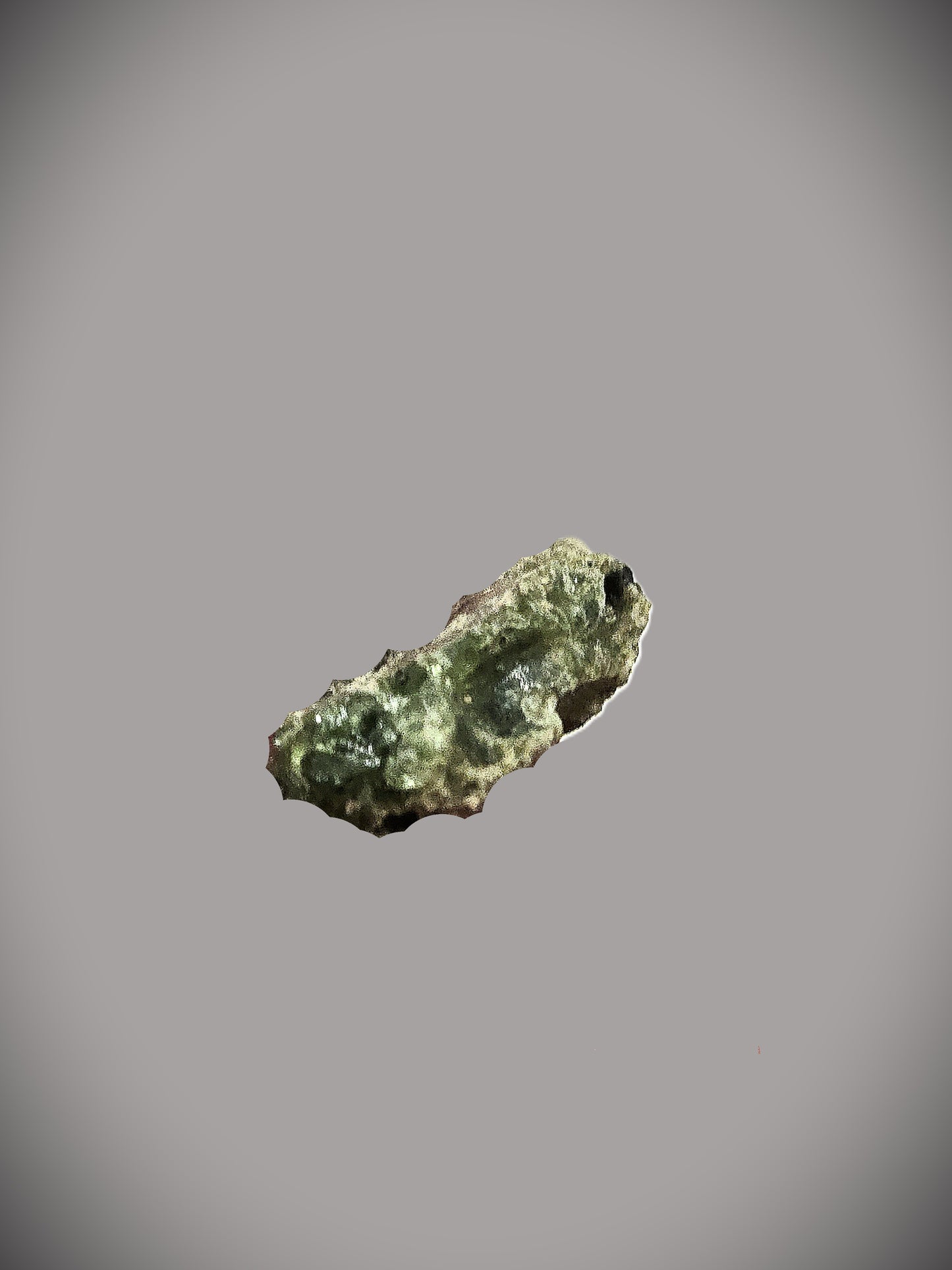 1.4g Bright Glassy Green Trinitite in Small Riker Display Case