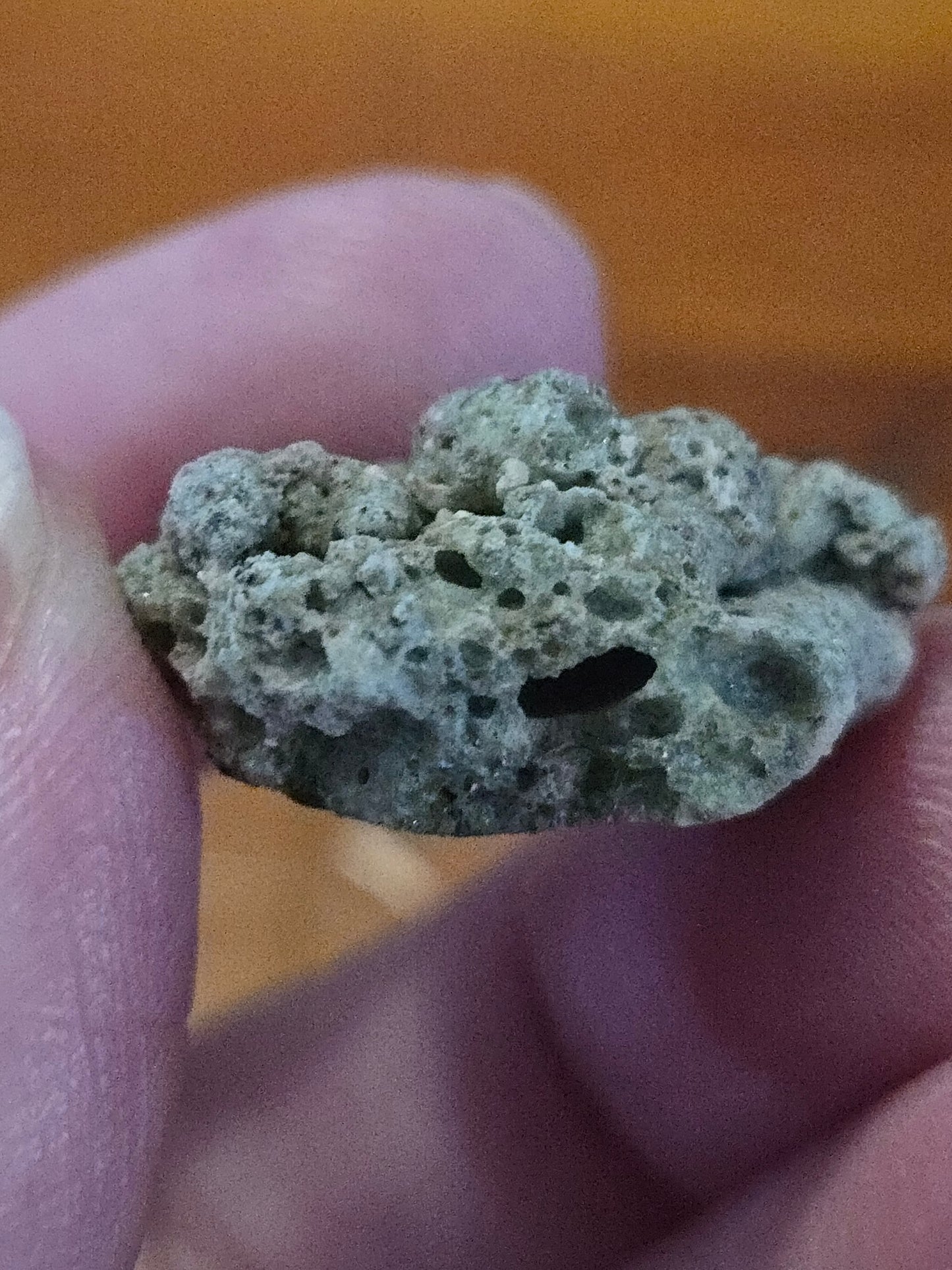 Commerative Stamp Shadow Box with three types of Trinitite