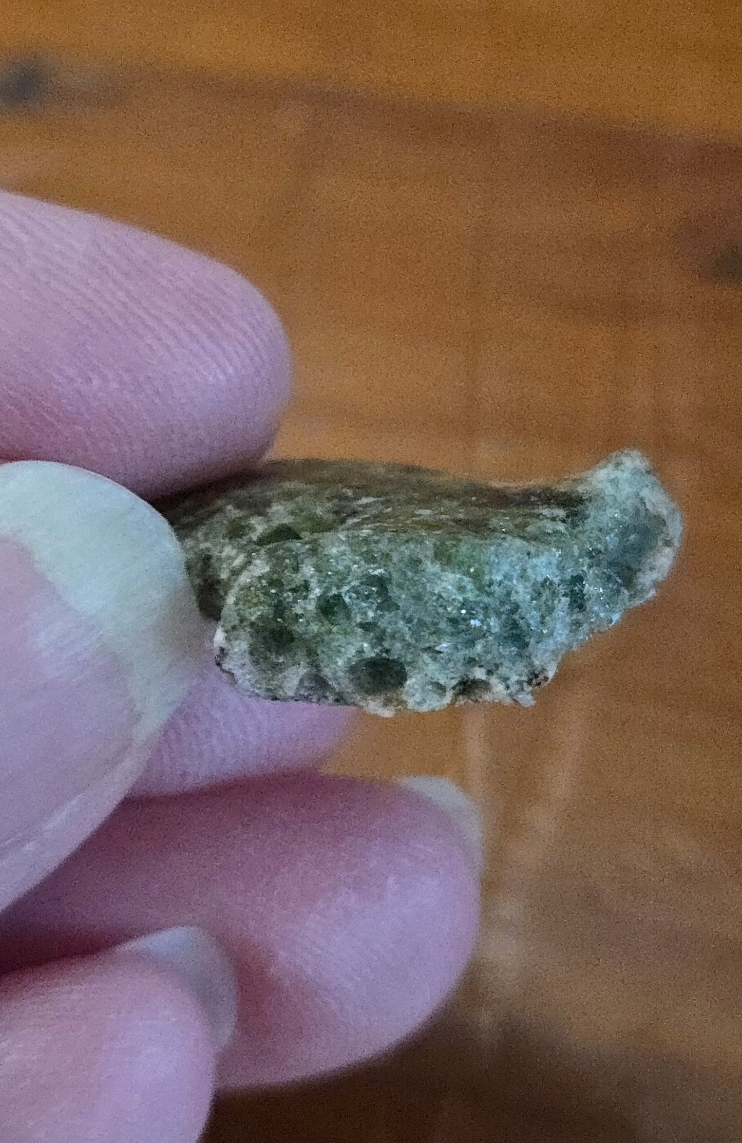 Commerative Stamp Shadow Box with three types of Trinitite