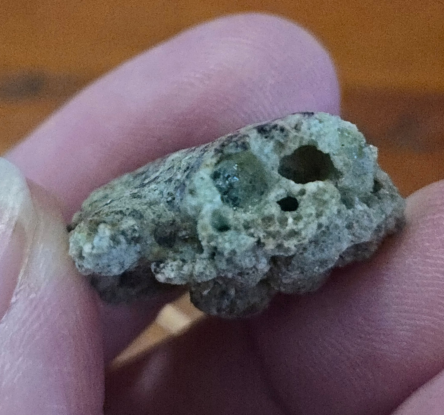 Commerative Stamp Shadow Box with three types of Trinitite