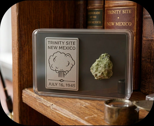 Trinitite with Trinity Token in Case